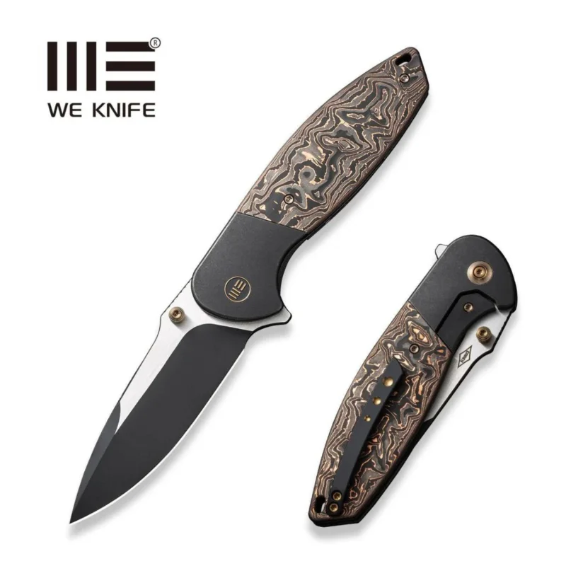 WE Knife Nitro OG Black Titanium/Copper Carbon Fiber, Black Stonewashed/Satin CPM 20CV by Peter Carey (WE23035-2) Rabat