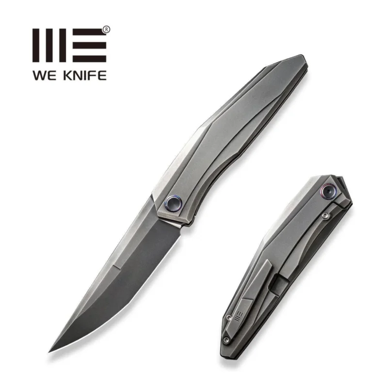 Premium Nóż składany WeKnife Cybernetic LE No 152/207 Polished Gray Titanium, Polished Gray CPM 20CV (WE22033-6)