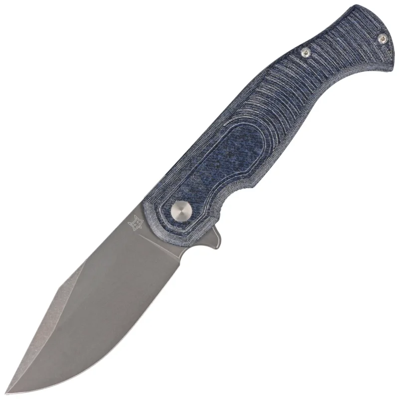 Fox Knife Eastwood Tiger Denim Micarta, Coarse Stonewashed CPM S90V by Gudy Van Poppel (FX-524 MJ) Rabat