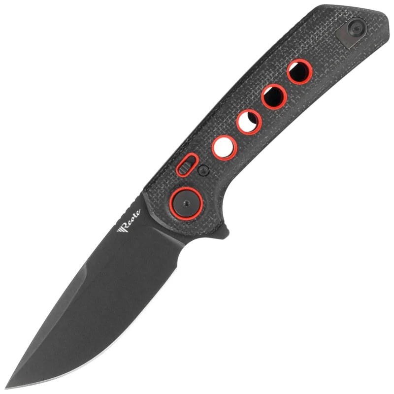 Hit sprzedaży Reate PL-XF-12 Knife Black Micarta/Red G10 Inlay, Black PVD Nitro-V