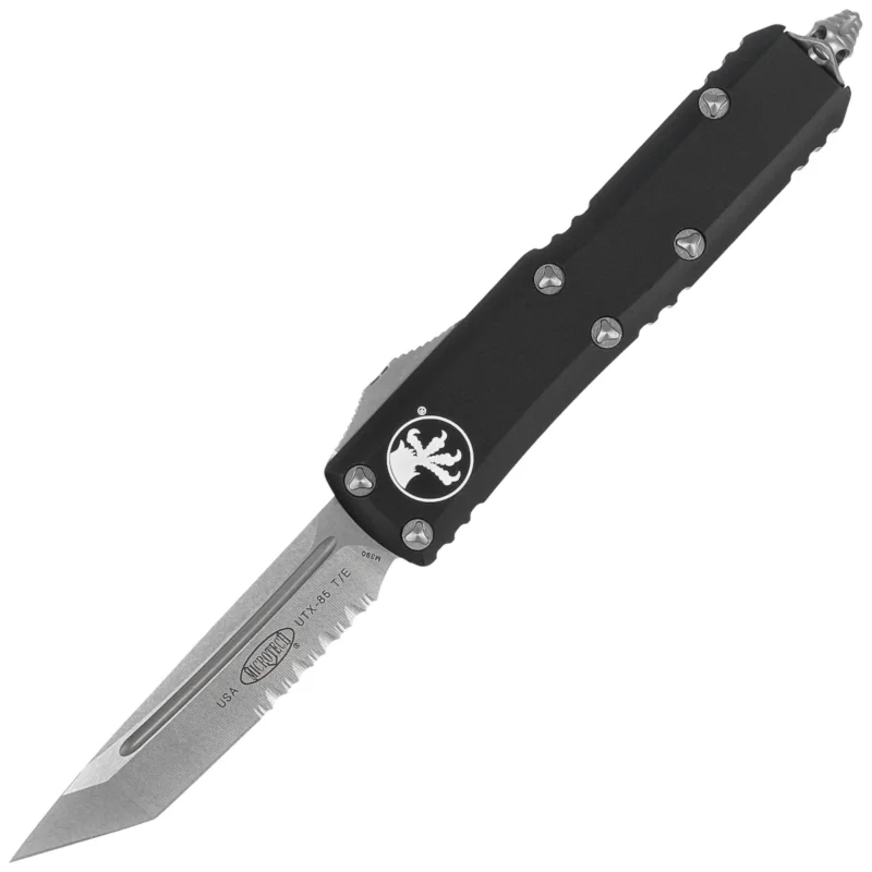 Hit cenowy Nóż automatyczny OTF Microtech UTX-85 T/E Black Aluminium, Stonewashed P/S M390 (233-11)
