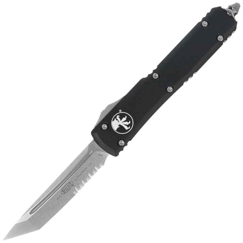 Nóż automatyczny OTF Microtech Ultratech T/E Black Aluminium, Stonewashed P/S M390 by Tony Marfione (123-11) Wybór klientów