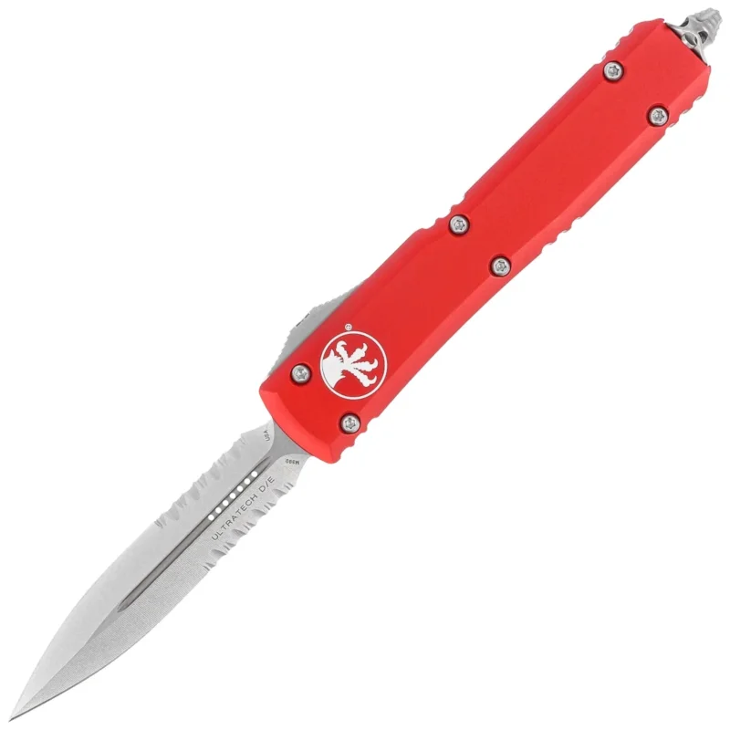 Nóż automatyczny OTF Microtech Ultratech D/E Red Aluminium, Stonewashed P/S M390 by Tony Marfione (122-11RD) Szybka dostawa