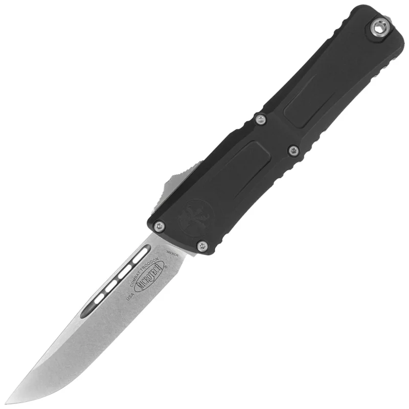 Nóż automatyczny OTF Microtech Combat Troodon Gen III S/E Black Aluminium, Stonewashed M390MK by Tony Marfione (1143-10) Dostępne od ręki