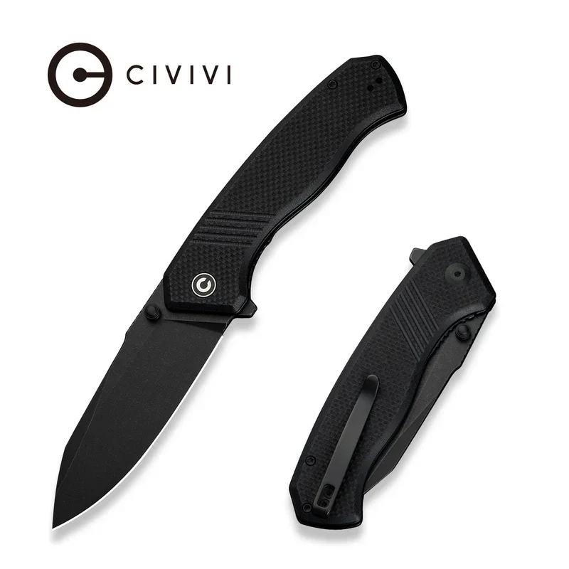 Civivi Placoid Black Coarse G10 Knife, Black Stonewashed 14C28N (C23079-1) Nowy