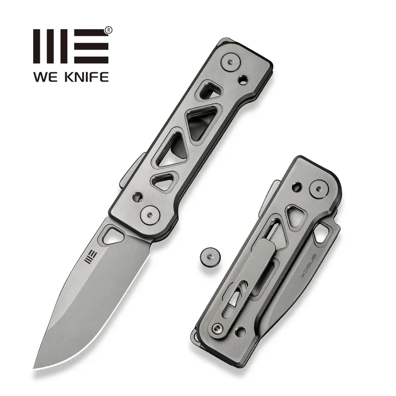 Nóż składany WE Knife Tyro Gray Titanium, Stonewashed CPM 20CV by Snecx Tan (WE24001-2) Rabat