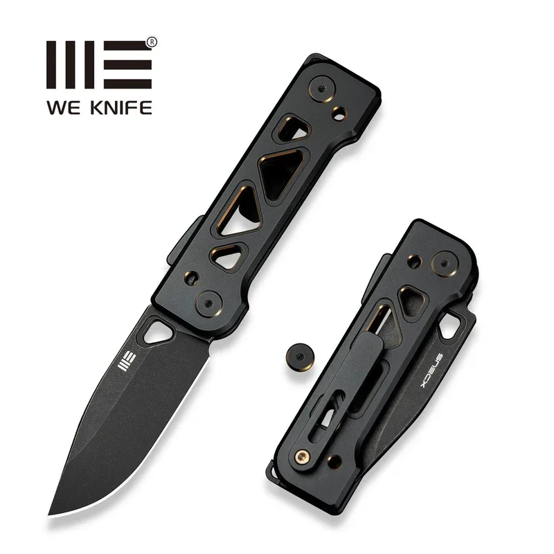 Taniej WE Knife Tyro Black/Golden Titanium, Black Stonewashed CPM 20CV by Snecx Tan (WE24001-1)