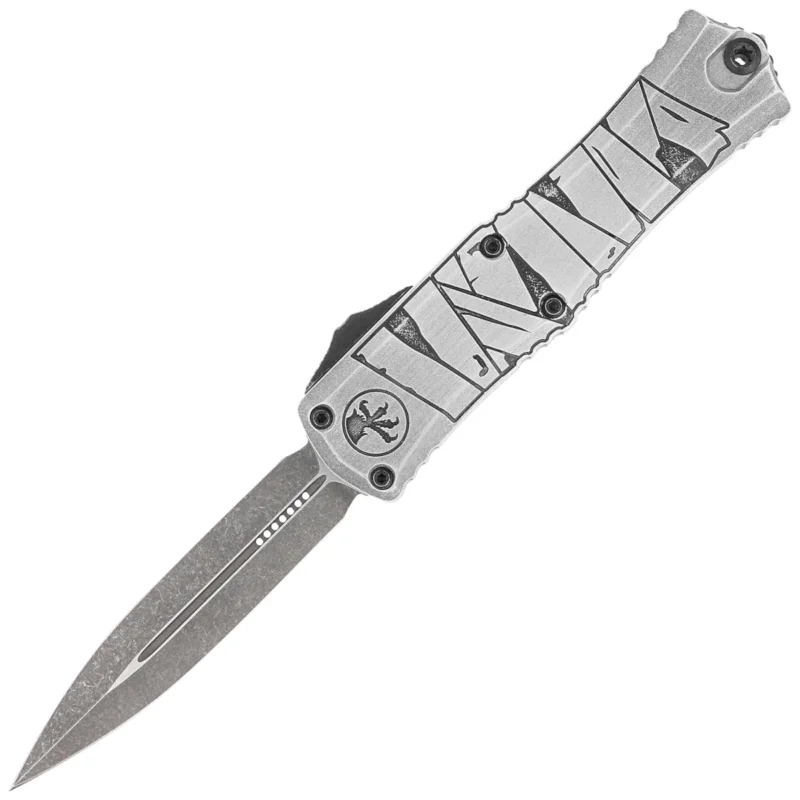 Do wyczerpania zapasów Nóż automatyczny OTF Microtech Hera II Mini D/E Signature Halloween Mummy Wrap Aluminium, Satin M390MK by Tony and Sean Marfione (1702M-1HWMYS)