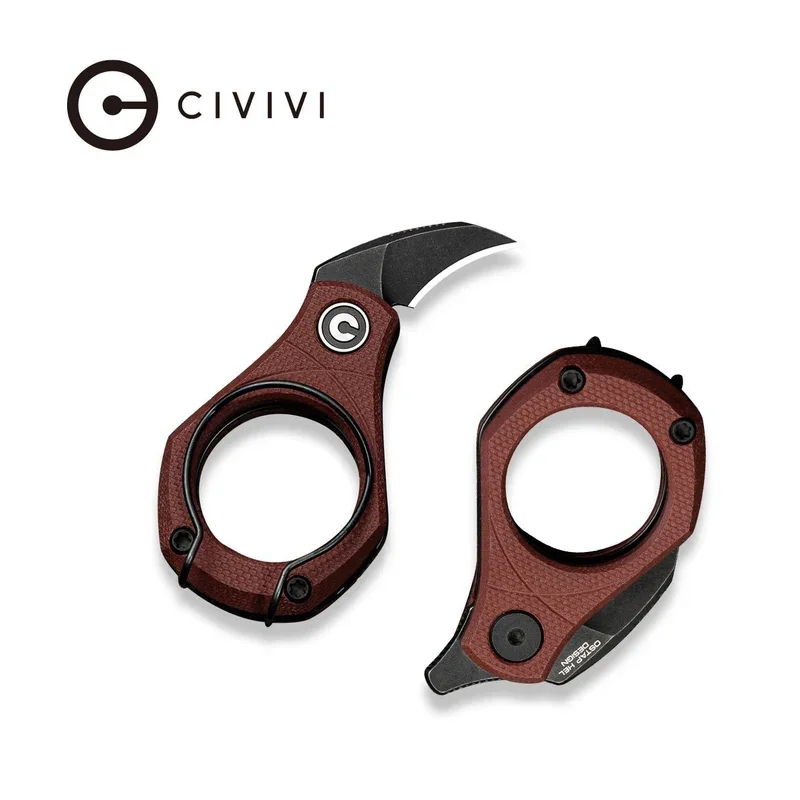 Nóż składany Civivi Pyrus Burgundy G10, Black Stonewashed 14C28N by Ostap Hel (C23038-1) Taniej