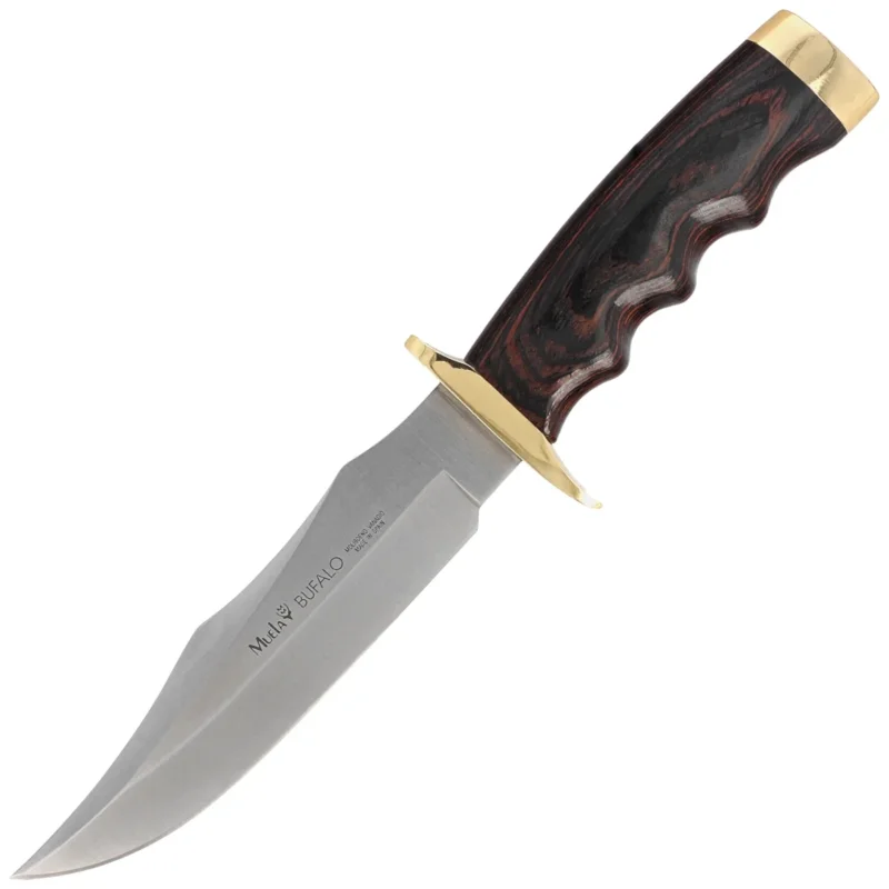 Muela Bufalo-17R Red Pakka Wood Knife, Satin X50CrMoV15 Super okazja