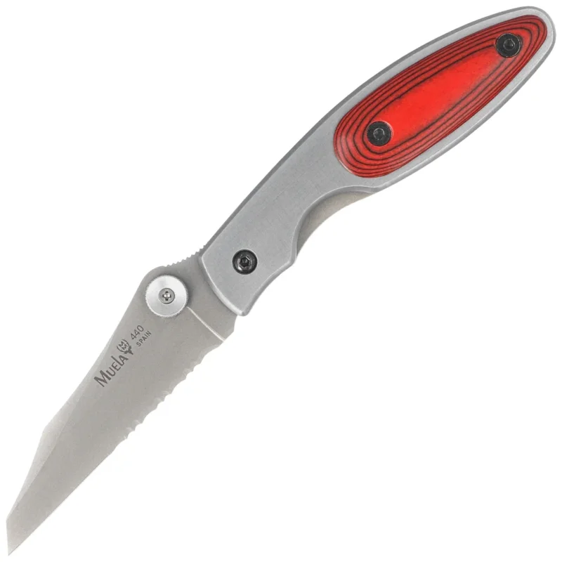 Nóż składany Muela KSC-7R Gray Aluminium/Red Pakka Wood, Satin 440C Darmowa dostawa