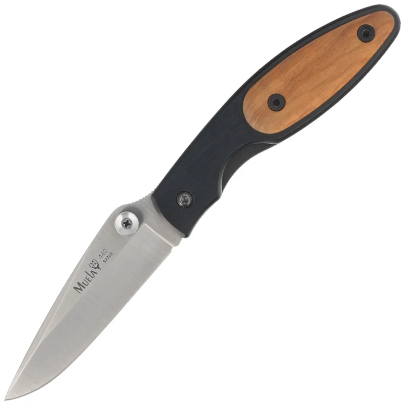 Hit cenowy Nóż składany Muela KMC-7OL Black Aluminium/Olive Wood, Satin 440C
