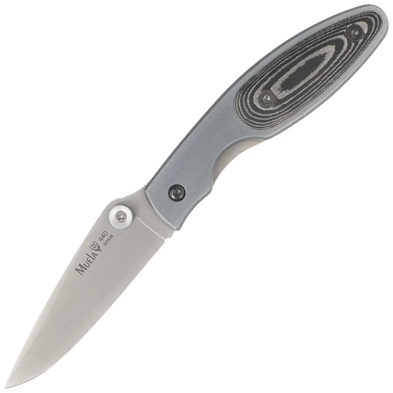 Niska cena Nóż składany Muela KMC-7M Gray Aluminium/Black Micarta, Satin 440C