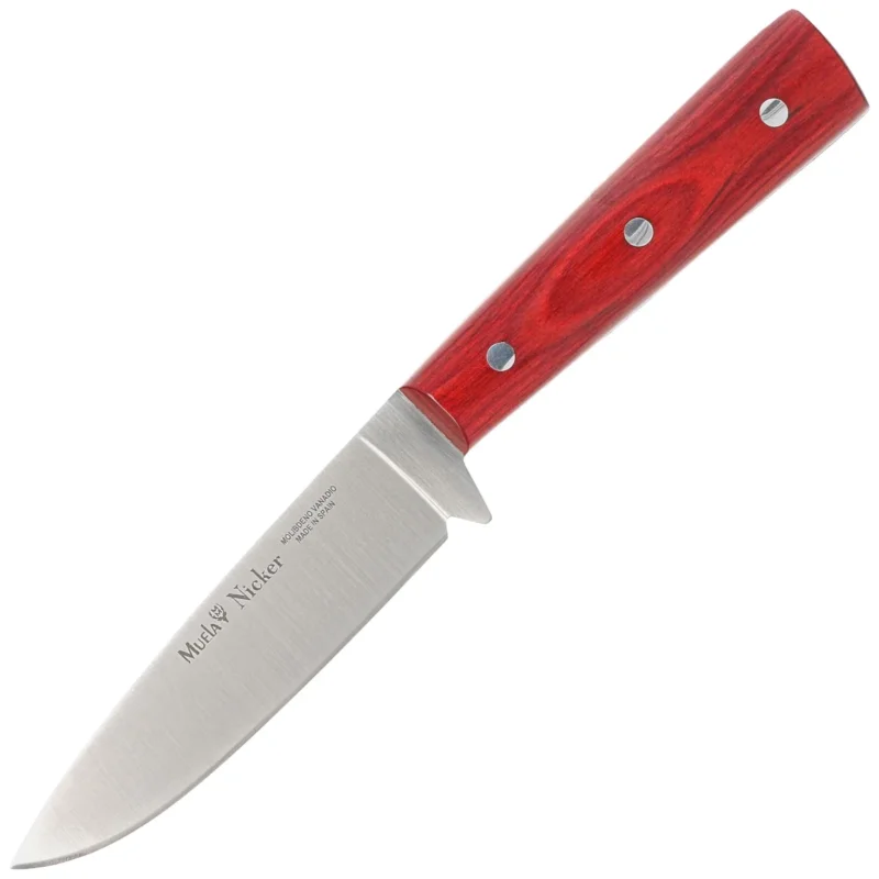 Nóż Muela Nicker-11R.E Red Pakka Wood, Satin X50CrMoV15 Promocja