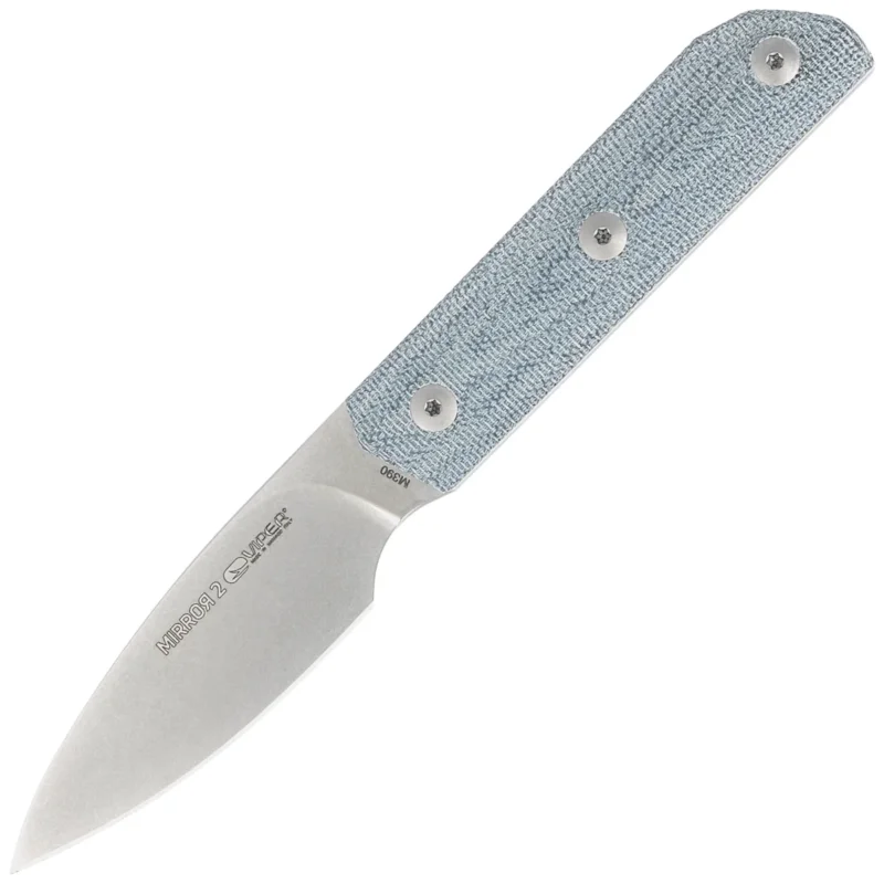 Wybór klientów Nóż Viper Mirror2 Blue Denim Canvas Micarta, Stonewashed M390 by Igor Bortolussi (VT4064CD)