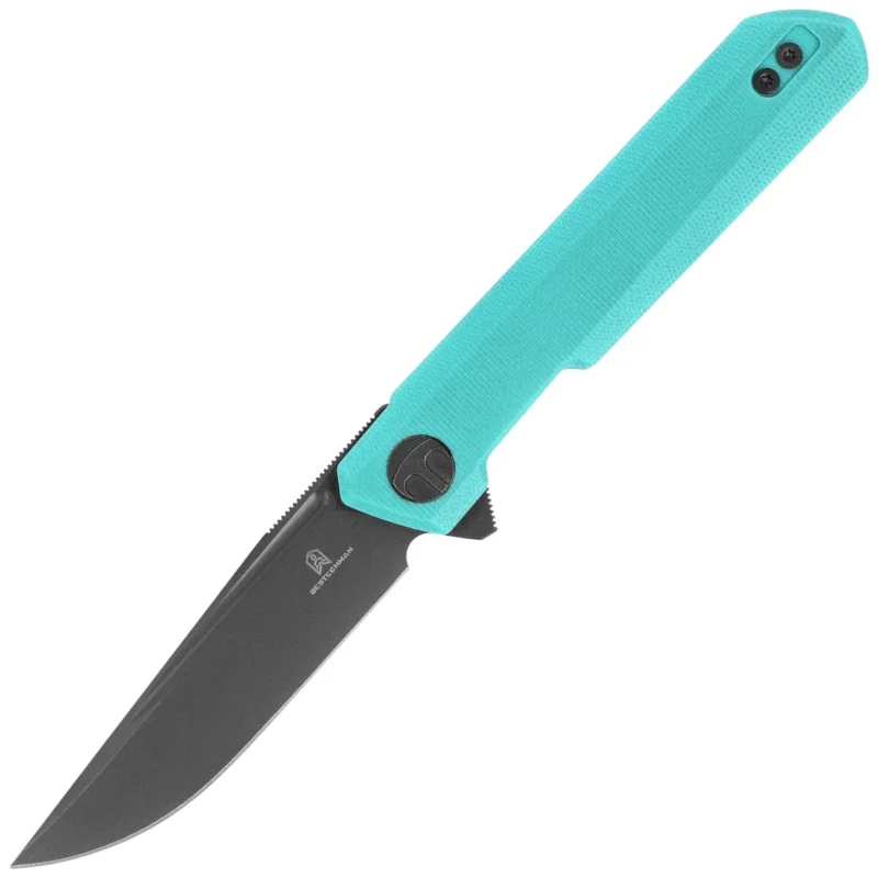 Ograniczona ilość Bestechman Mini Dundee DD Knife Light Blue G10, Grey PVD D2 by Ostap Hel (BMK08E)