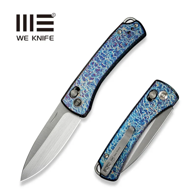 Szybka wysyłka Nóż składany We Knife Nightblade Flamed Titanium, Hand Rubbed Satin CPM 20CV by Dutch Bushcraft Knives (WE22046-4)