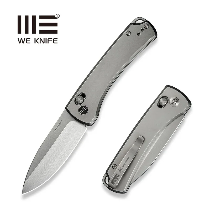 Nóż składany WeKnife Nightblade Gray Titanium, Hand Rubbed Satin CPM 20CV by Dutch Bushcraft Knives (WE22046-2) Ostatnie sztuki