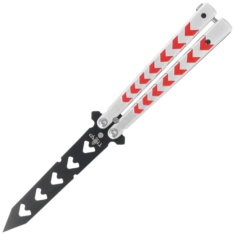 Nóż treningowy Third Decor Habitat Balisong White/Red Aluminium, Black 420 (K2813-2) Wybór klientów