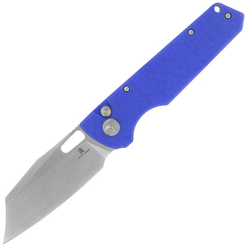 Taniej Nóż składany Bestechman Guardian Blue G10 w/ Carbon Fiber Pattern, Satin D2 (BMK11D)