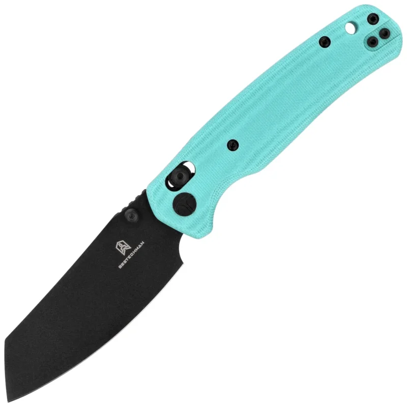 Bestechman Cicada's Wing Knife Light Blue G10, Black PVD 10Cr15MoV (BMK06J) Hit cenowy