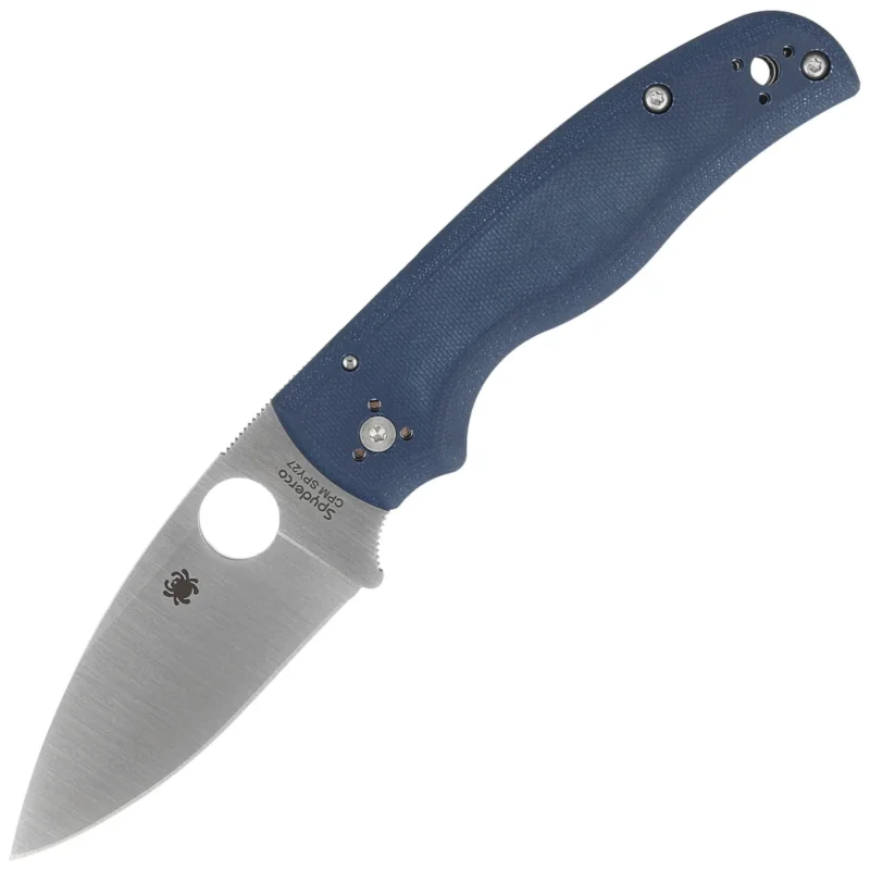 Premium Spyderco Shaman Knife Cobalt Blue G10, Satin CPM SPY27 by Sal Glesser (C229GPCBL)