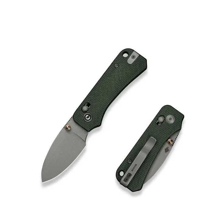 Nóż składany Civivi Baby Banter 2 Green Canvas Micarta, Gray Stonewashed Nitro-V by Ben Petersen (C23074-3) Wysoka jakość