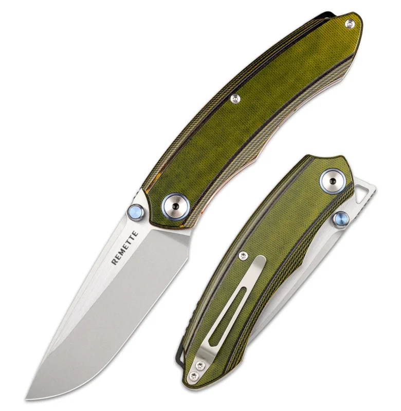 Remette Wild Species GC103 Knife Green G10, Fine Hand Grinding 14C28N Super okazja