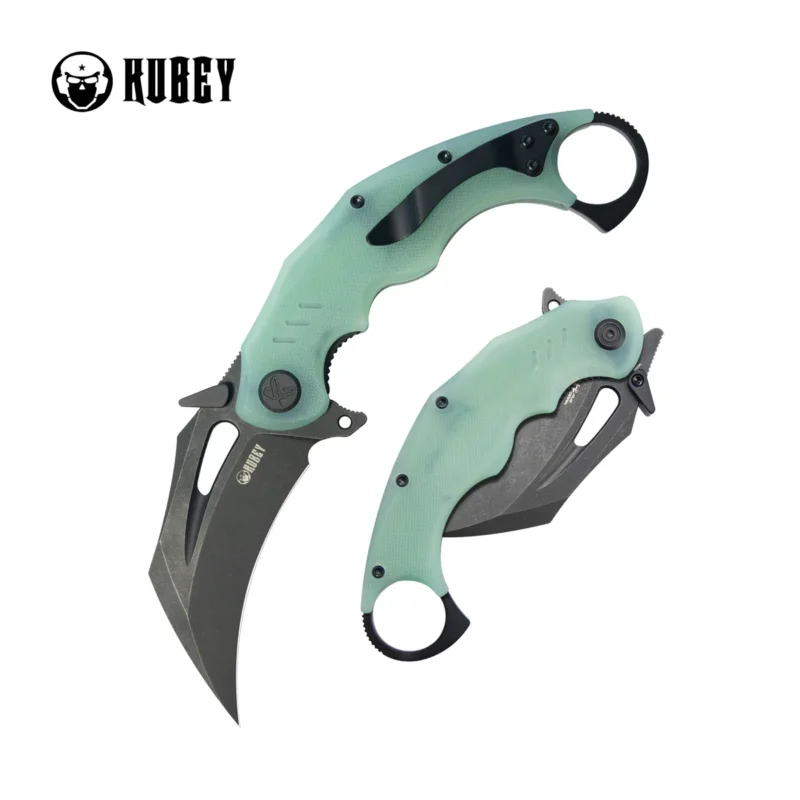 Hit sprzedaży Nóż składany Kubey Wrath Jade G10, Blackwashed 14C26N by MUZI Design (KU261K)