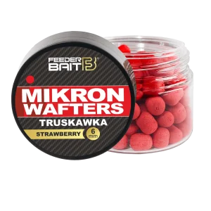 Ograniczona ilość Mikron Wafters Feeder Bait 4/6mm Truskawka 25ml