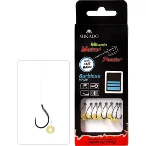 Nie przegap Haczyki przypony Method Feeder MIKADO bez zadziora 8szt Gumka 10