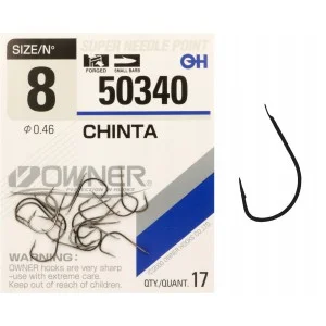 Haczyki z łopatką OWNER CHINTA czarny nikiel r. 8 Nowość