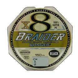 Do wyczerpania zapasów Plecionka Konger Braider X8 0,18mm/150m, Black