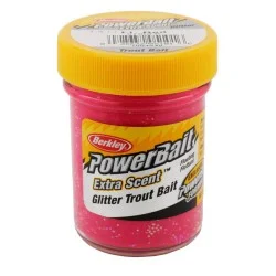 Ciasto Berkley Power Bait Glitter Trout Bait 50g, Fluorescent Red Premium