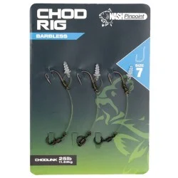 Niska cena Przypon Nash Chod Rig Barbless rozm.7 (3szt.)
