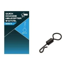Nie przegap Krętlik z szybkozłączką Nash Quick Change Helicopter Swivel rozm.8 (10szt.)