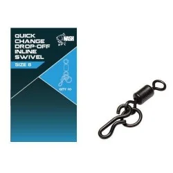 Darmowa dostawa Krętlik z szybkozłączką Nash Quick Change Drop Off In Line Swivel rozm.8 (10szt.)