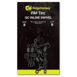 Premium Krętlik z szybkozłączką Ridge Monkey RM-Tec Quick Change Inline Swivel rozm.8 (8szt.)