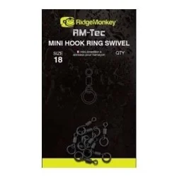 Krętlik Ridge Monkey RM-Tec Mini Hook Ring Swivel rozm.18 (10szt.) Szybka dostawa