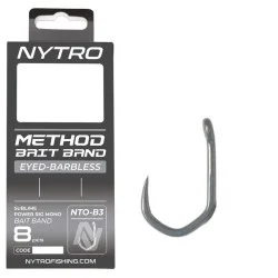 Hit cenowy Przypon Nytro NTO-B3 Barbless Method Latex Bait Band Ready Tied Rigs 10cm (8szt.)