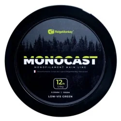 Żyłka Ridge Monkey MonoCast Monofilament Main Line 1000m, Low-Vis Green Obniżka ceny