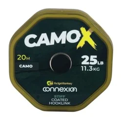 Plecionka przyponowa Ridge Monkey Connexion CamoX Stiff Coated Hooklink 20m, Camo Ostatnie sztuki