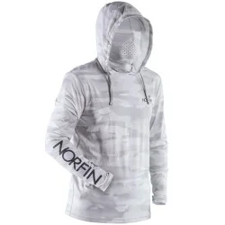 Ostatnia szansa Koszulka Norfin Shirt Sun Pro Guard Hoodie Gray